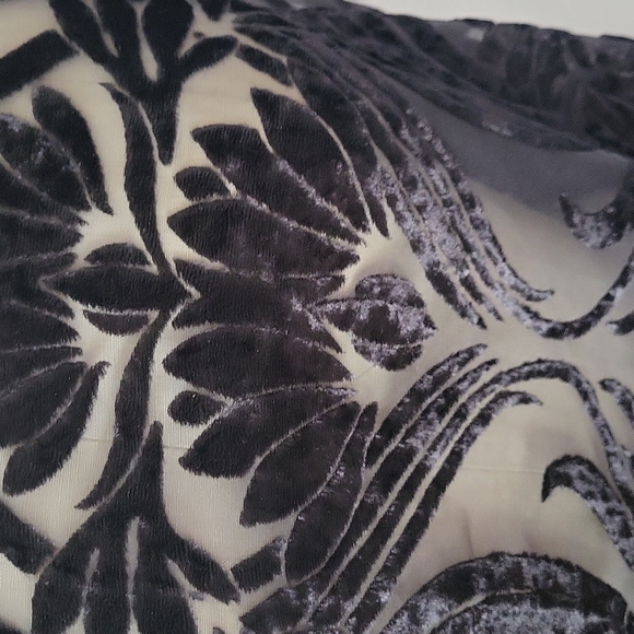 TULIP CLOTHING Made in USA 🇺🇸  Asymmetric Black Burnout Velvet tunic top SZ S. - Picture 4 of 7